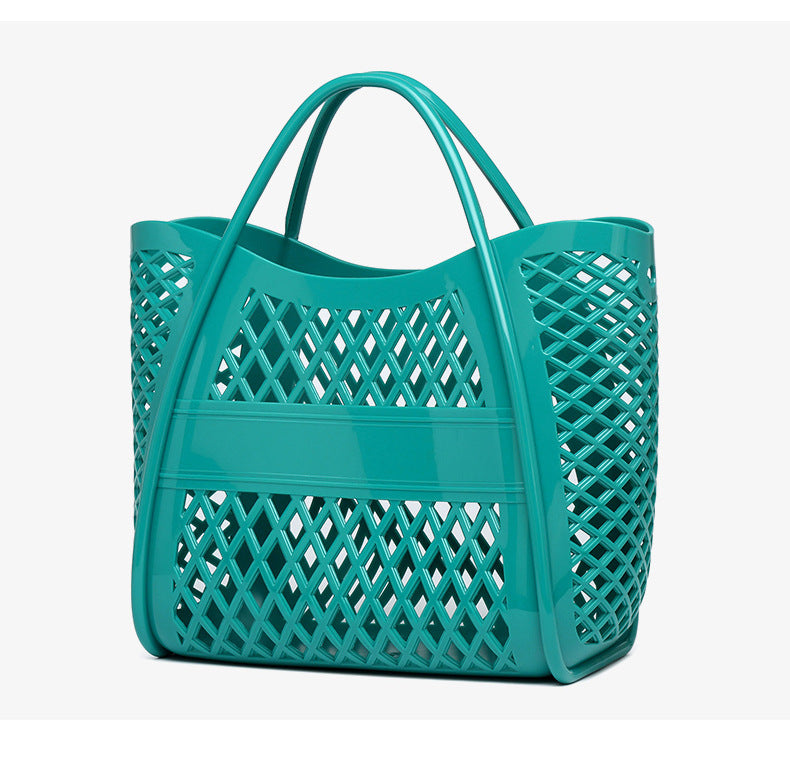 PVC Bag Shopping Basket Bag Bathing Washing Large Capacity Hollow Handheld Beach Bag 25