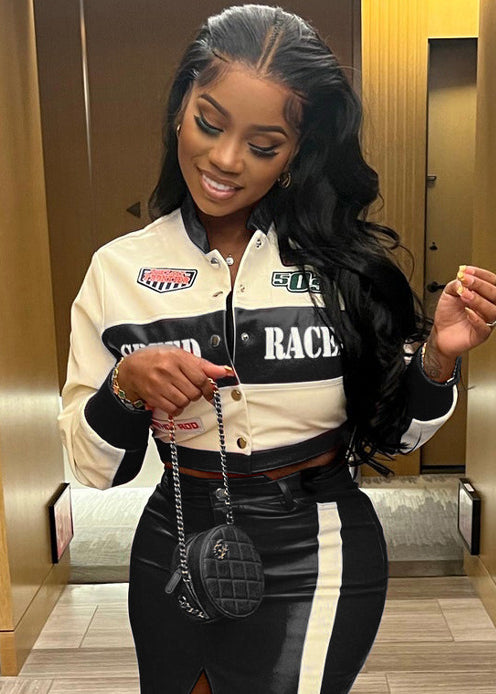 Women's PU Leather Print Jacket 3