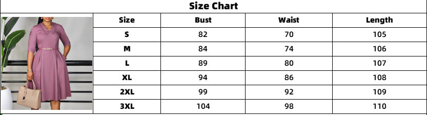 Women Elegant Solid Five-quarter Sleeve African Dress 12