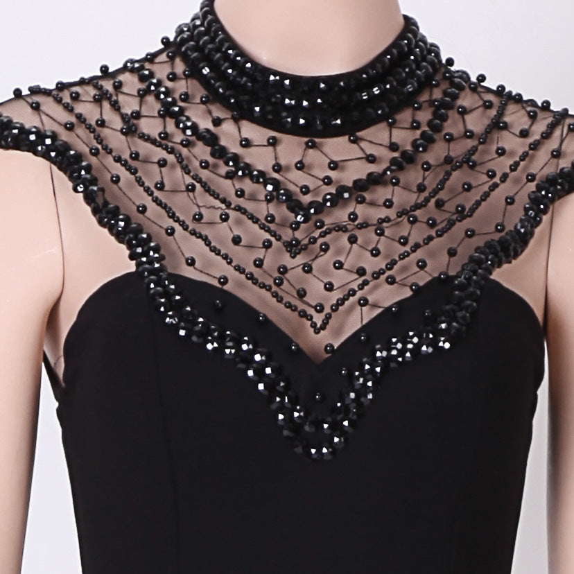 Women Formal Party Mermaid Black Evening Dress 13