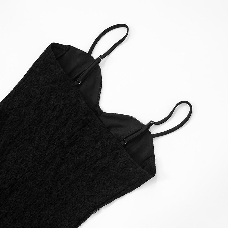 Women Sexy Lace Strapless Suspender Backless Mesh Jumpsuit 25