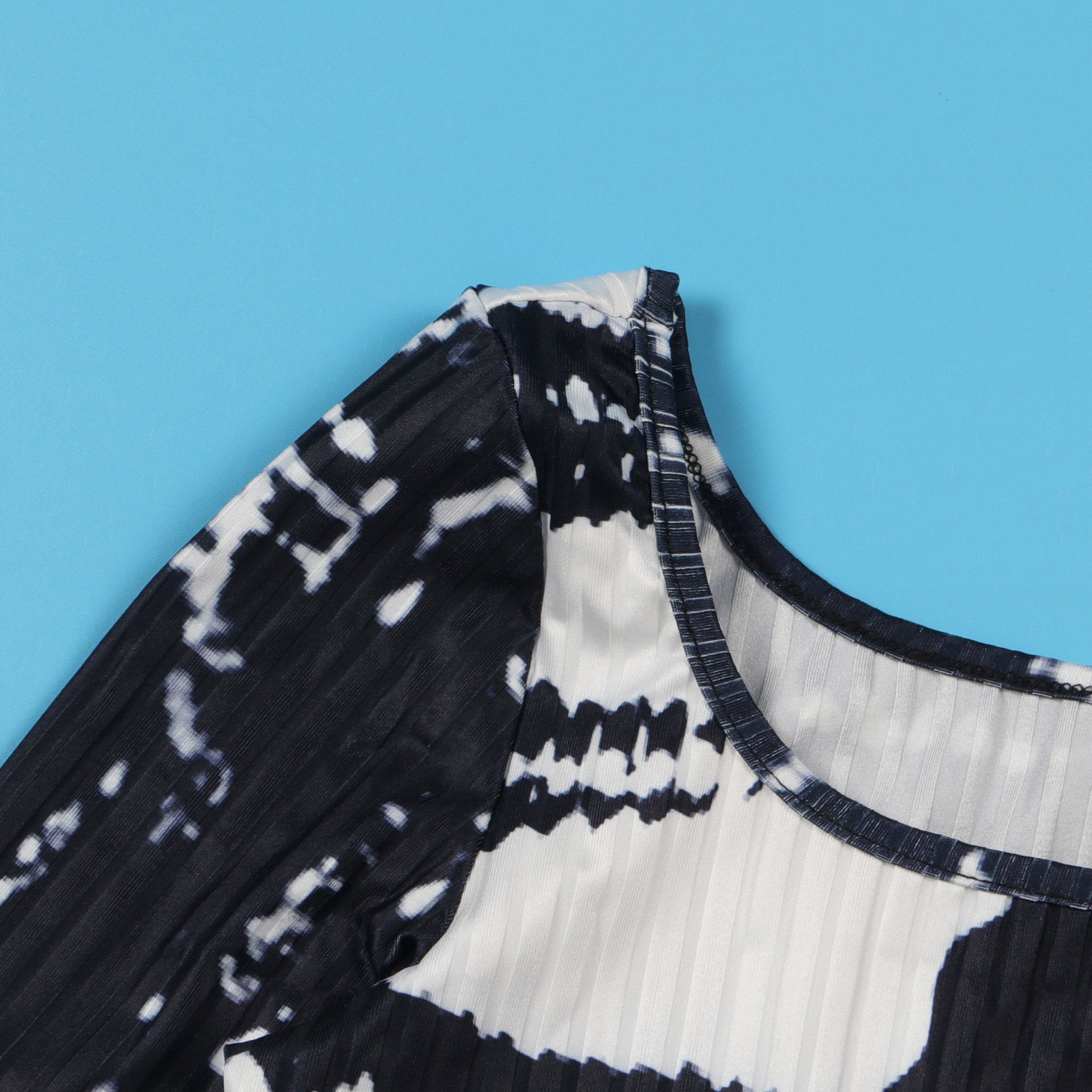 Sexy Printed Slim Fit Stretch Ribbed Two-Piece Pants Set 17