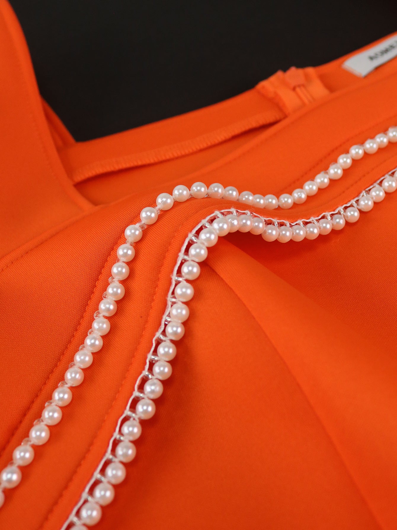 Women Formal Party Elegant Square Neck Ruffle Beaded Dress 3