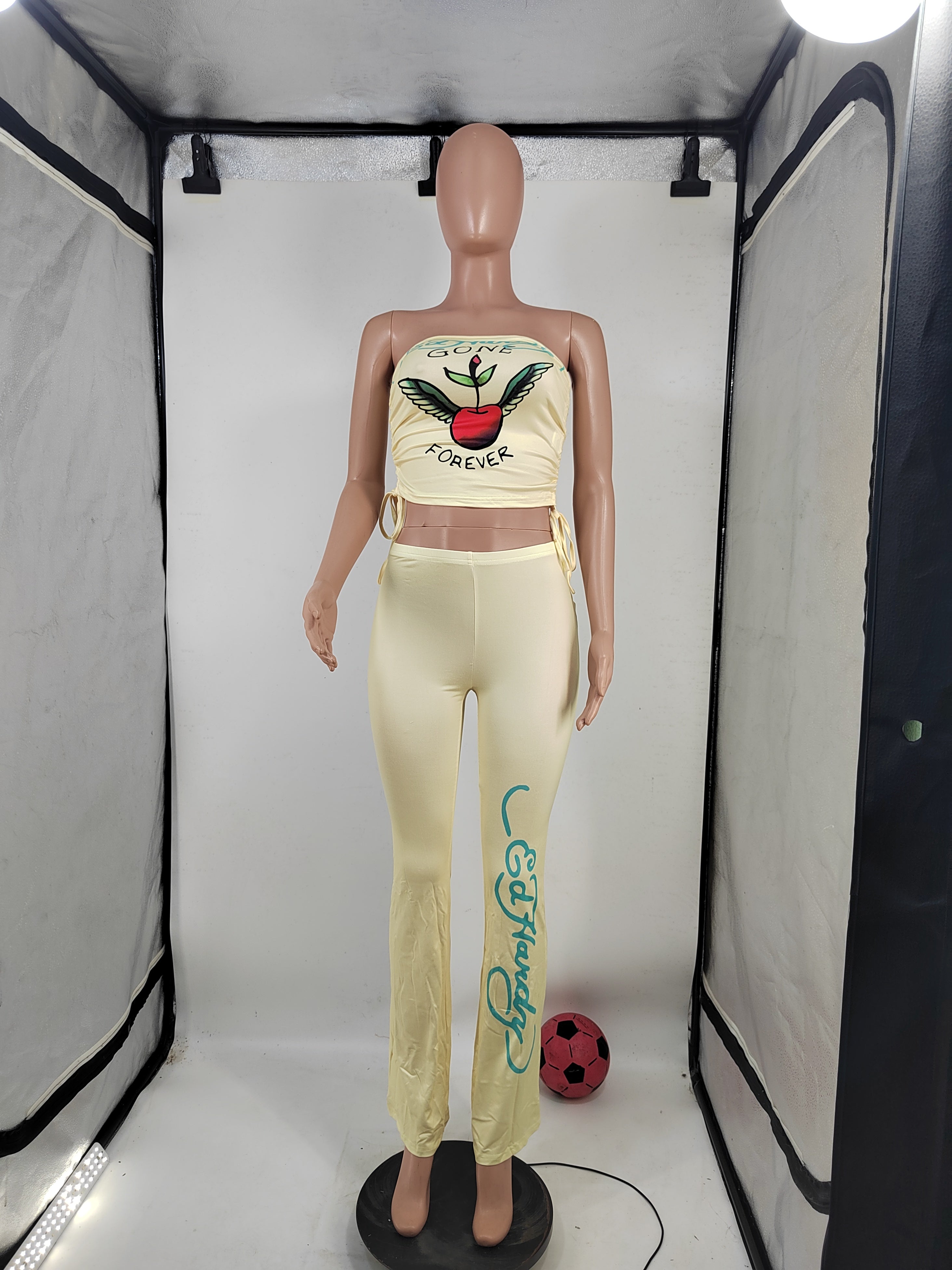 Women's Print Strapless Vest Pants Two Piece Set 7