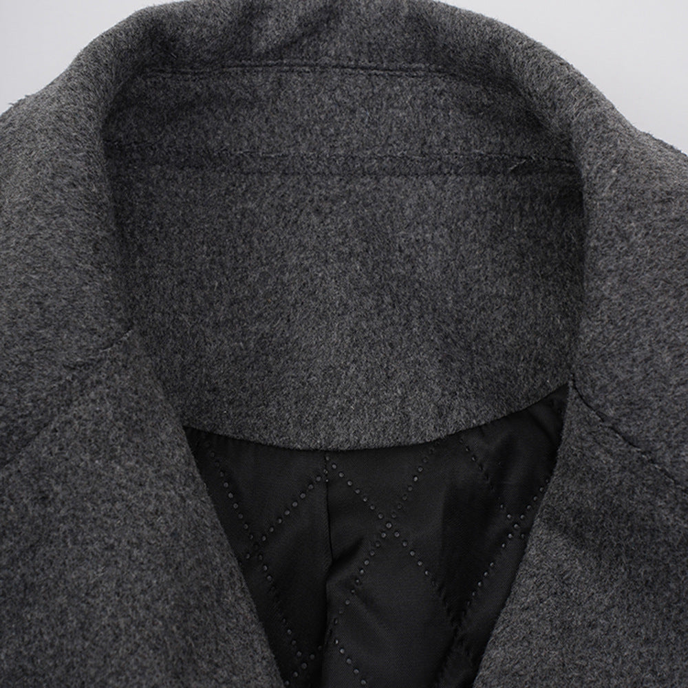 Women Winter Loose Oblique Button Placket Irregular Blazer 10