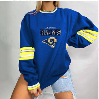 Spring Print Loose Casual Letter Round Neck Long Sleeve Loose T-Shirt 32