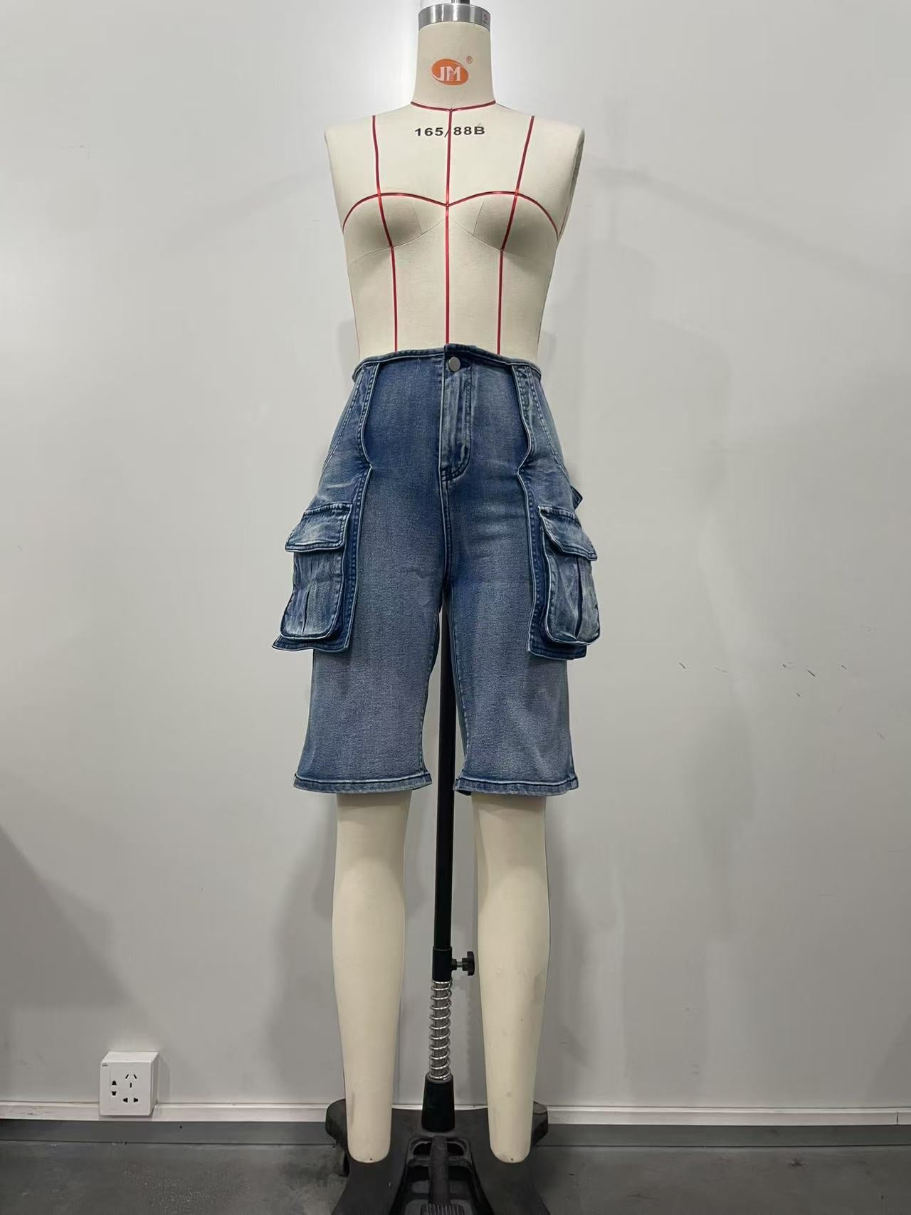 Summer Retro Cargo Denim Shorts 14