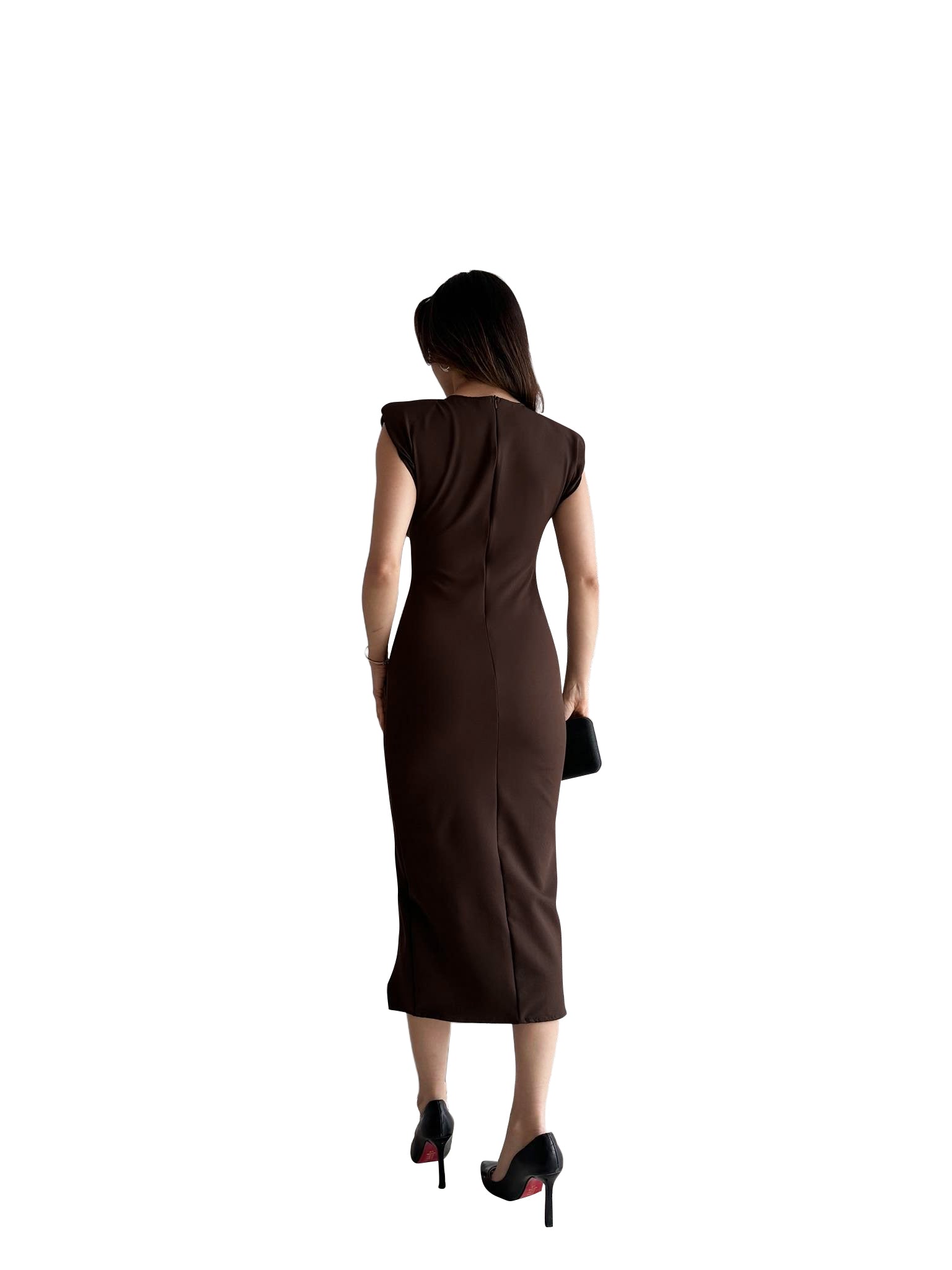 Solid Color Sleeveless Elegant Midi Dress 12