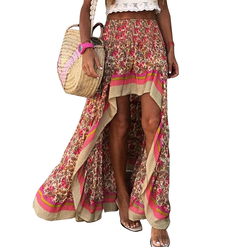 Women printed irregular skirt 7