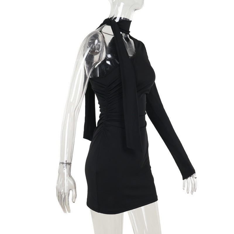 Women Slash Shoulder neck long sleeve Bodycon Dress 8