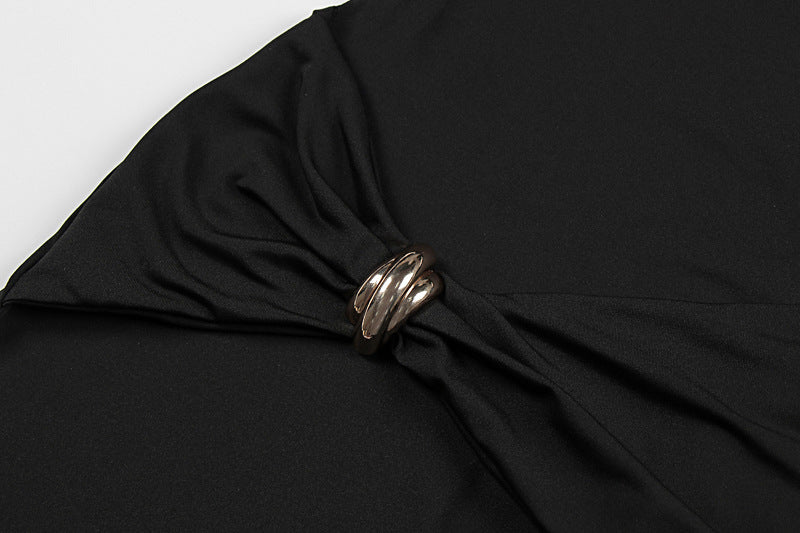 Summer Metallic Trim Tie-Waist Low Back Bodycon Dress 12