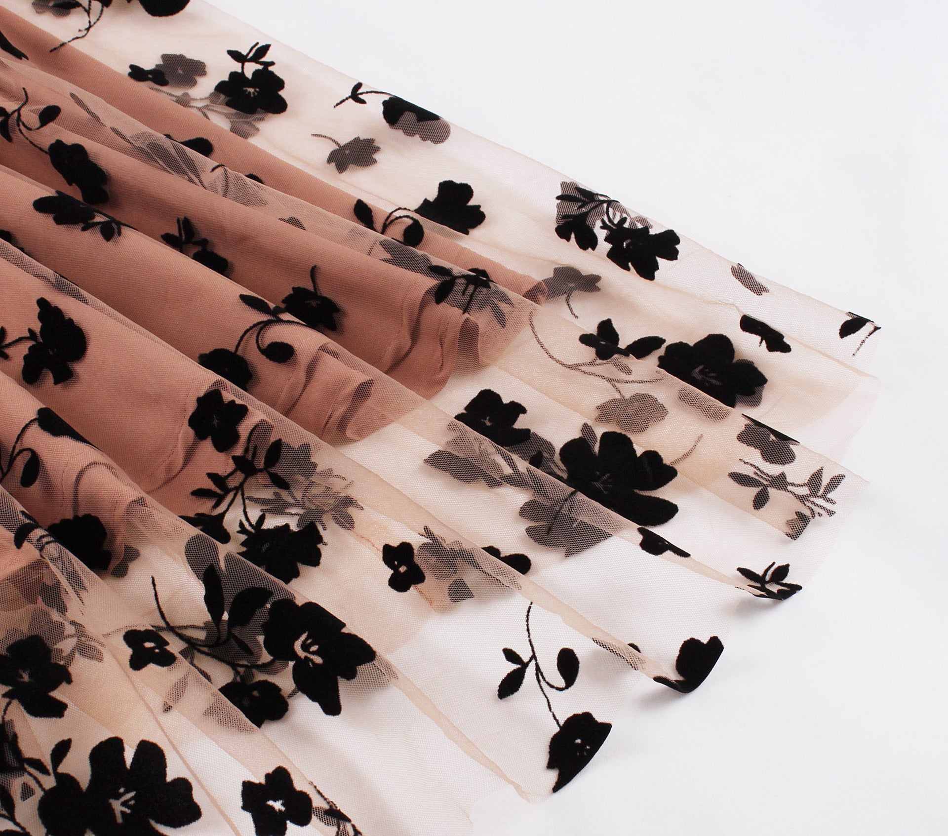 Women's Slim Waist Mesh Patchwork Short Sleeve Round Neck High Waist Chic Retro Swing Dress 13