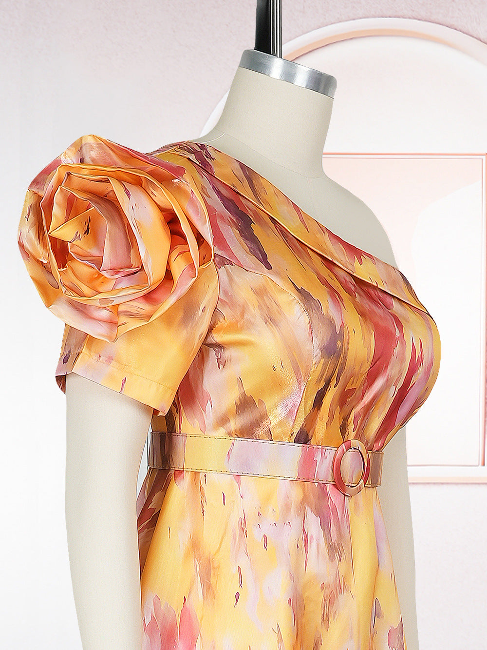 African Sexy Slash Shoulder Women's Plus Size Print Dress 13