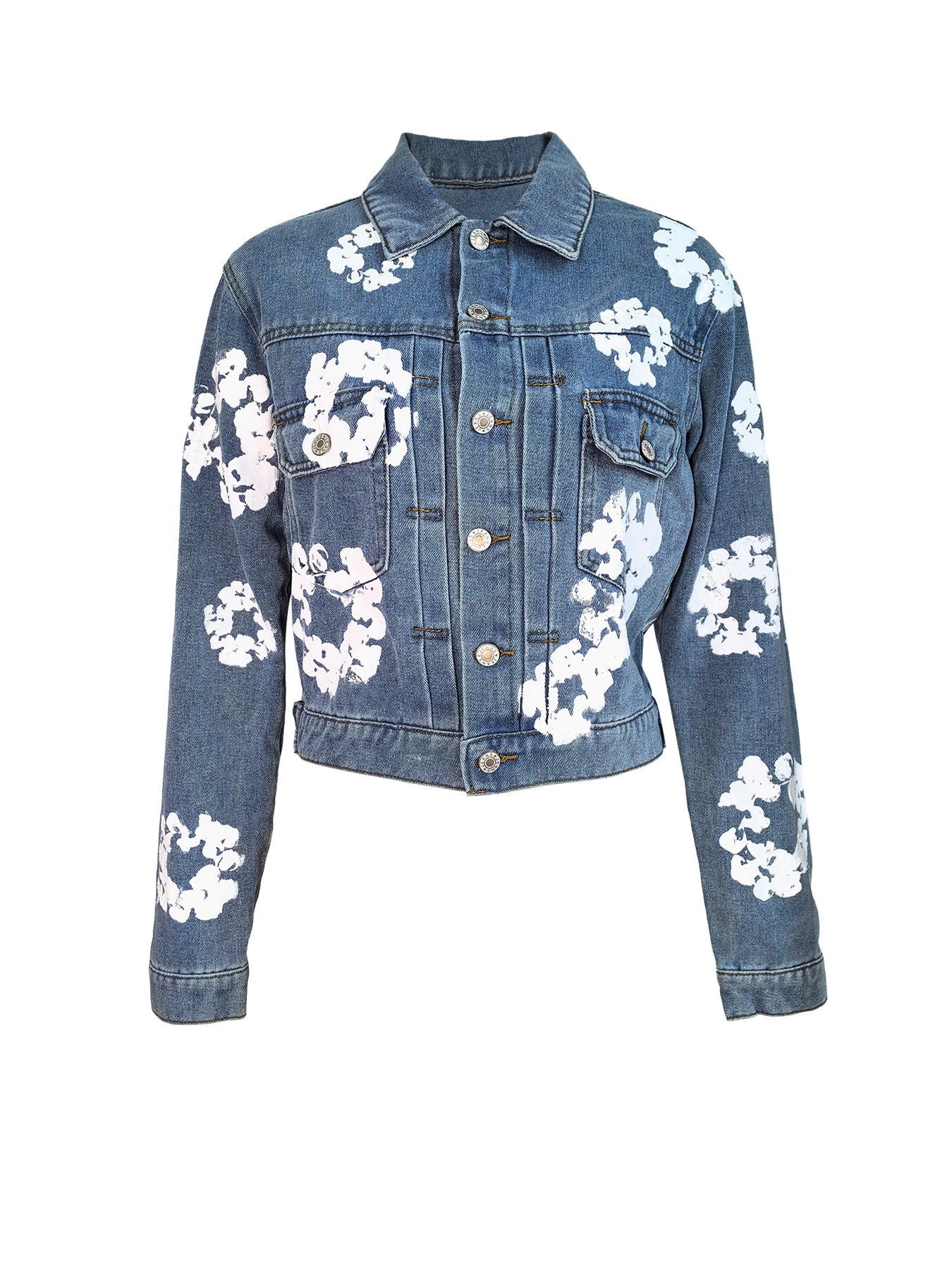 Fashionable Women's Clothing Style Street Fashion Print Denim Jackets 6