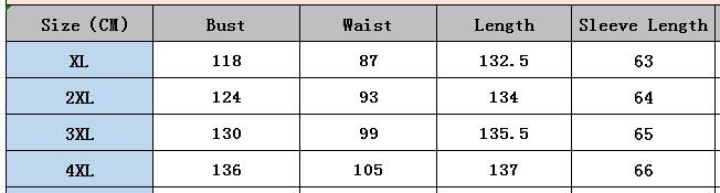 Plus Size Women Printed Long Sleeve V-neck Long Dress 7