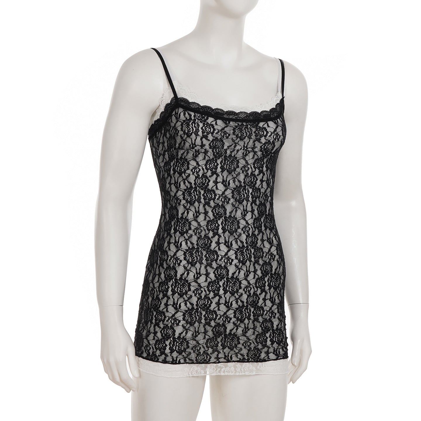 Sexy and elegant lace Patchwork contrast color Strap slim Bodycon Dress 7