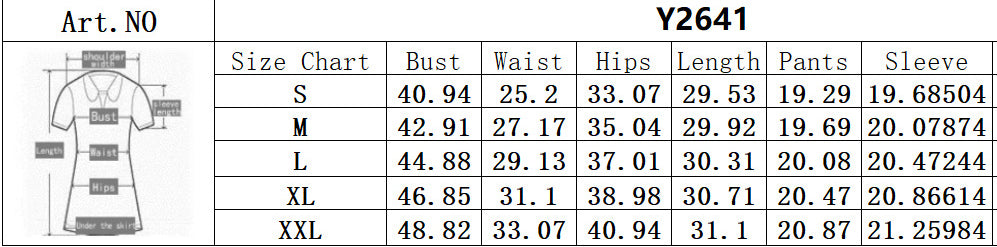 Fashion Turndown Collar Print long-sleeved shirt shorts two-piece set 8