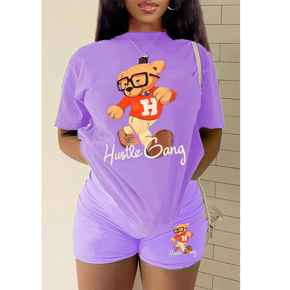 Standard size women's t-shirt shorts suit tracksuit two pieces 6