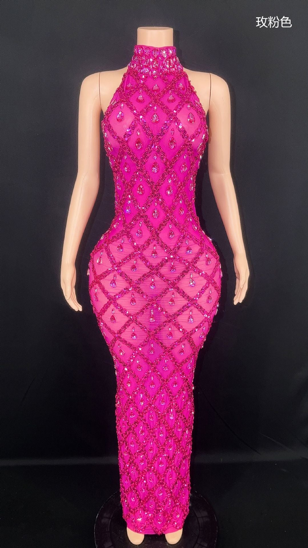 Plus Size Women rhinestone dress 35