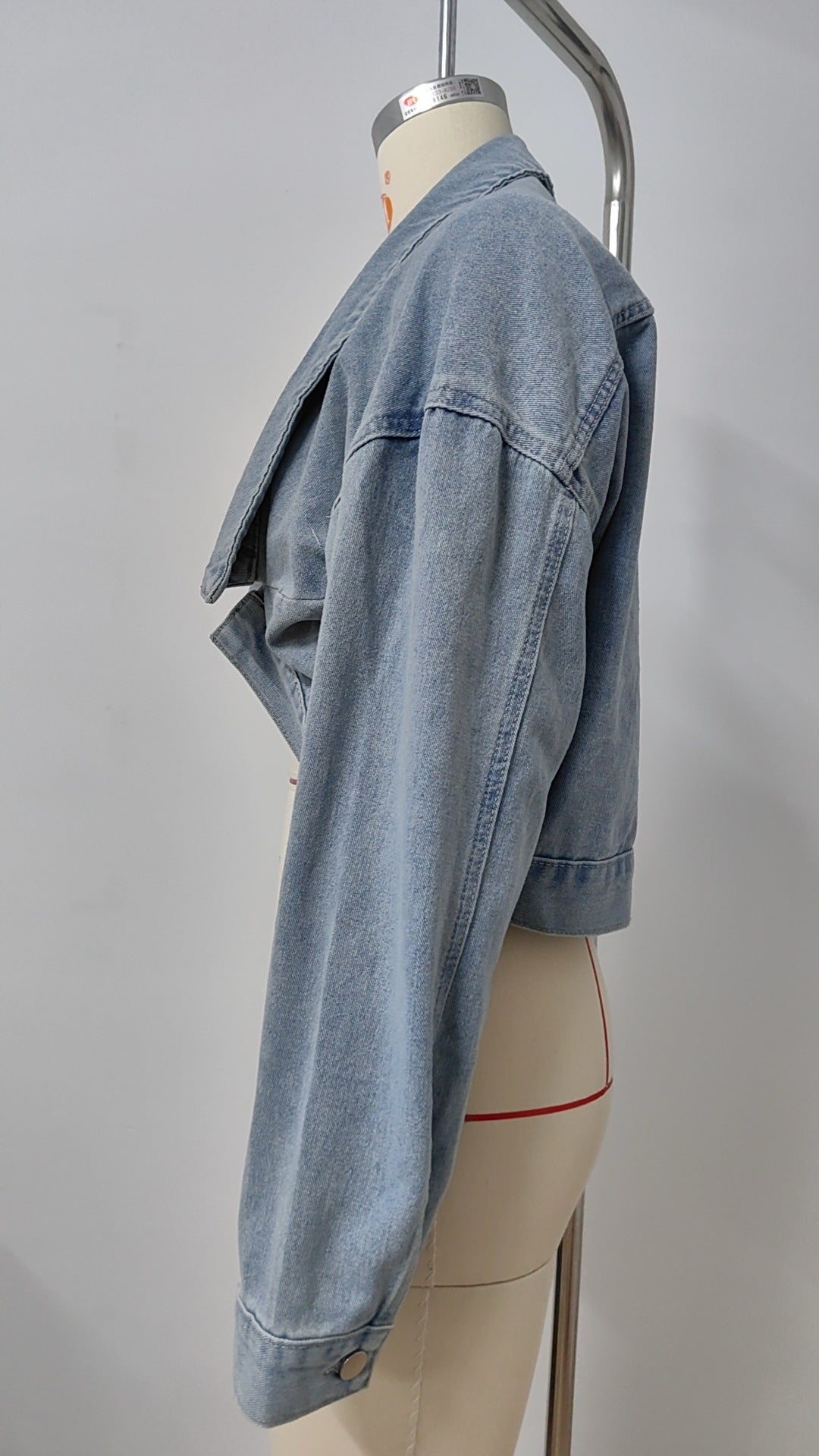 Women's Loose Long-Sleeved Rivet Denim Jacket Tops 9