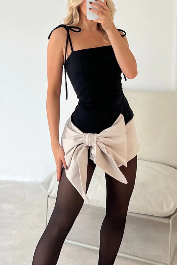 Women suspender sexy bow dress party dress 9