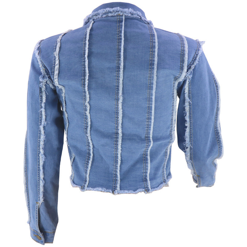 Women's Autumn Winter Denim Coat Long Sleeve Jacket Top 6