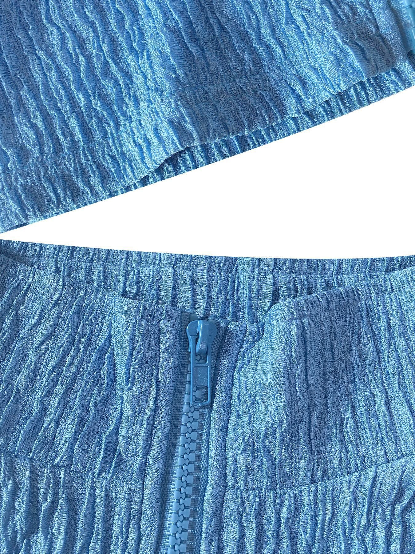 Women Summer Sleeveless Top Pleated Casual Pants Two-piece Set 16