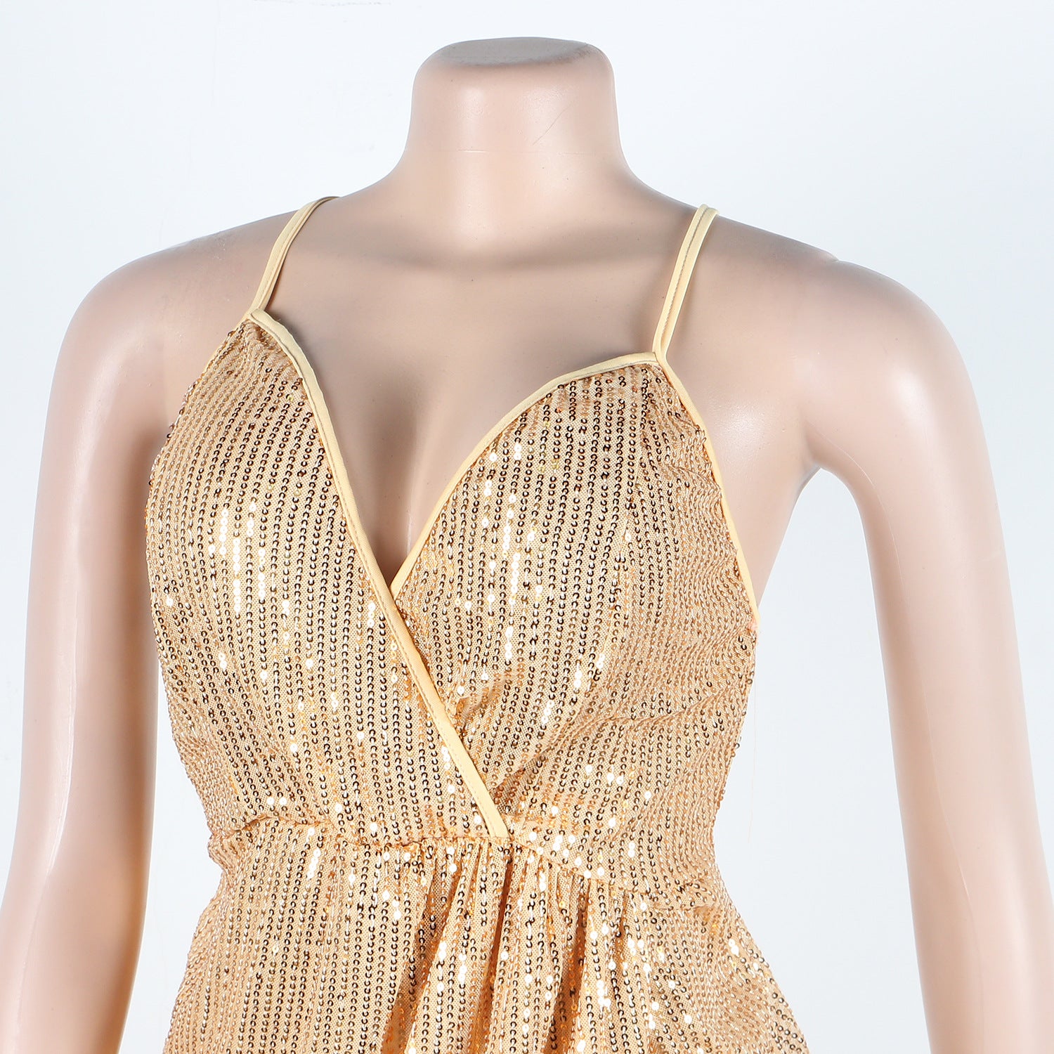 Sexy sequin strap slit dress nightclub dress 22
