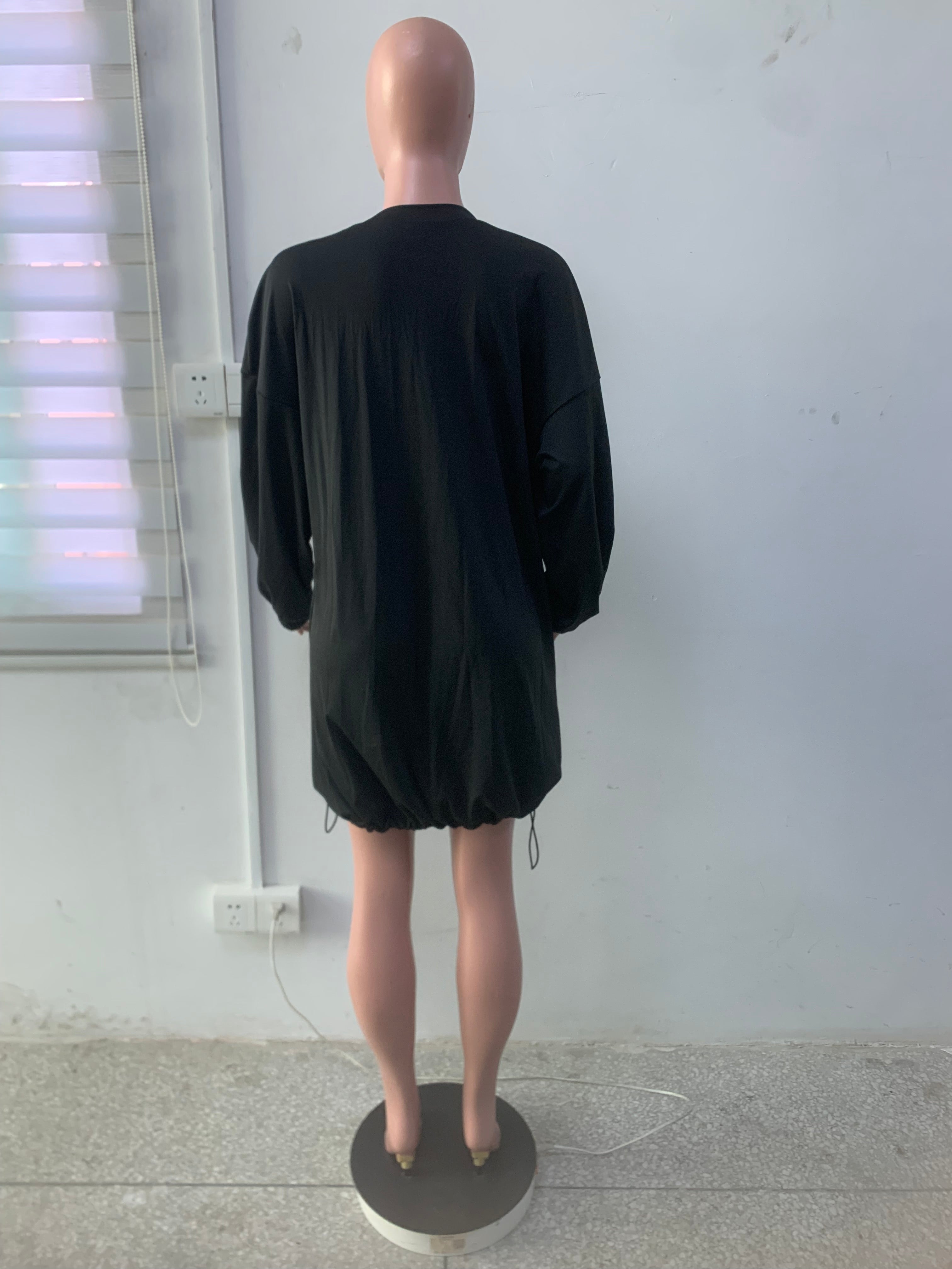 Women Drawstring Pocket Dress 8