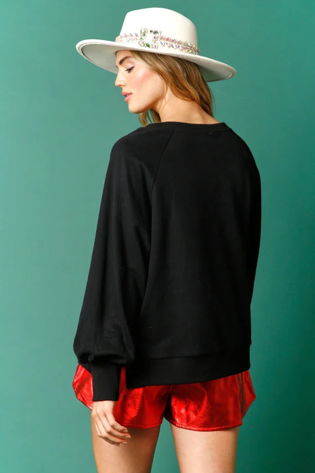 Women Christmas Sequin Long Sleeve Top 6