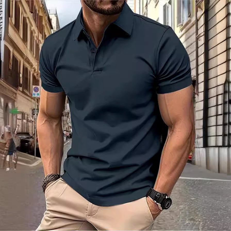 Men's summer solid short-sleeved Top 12