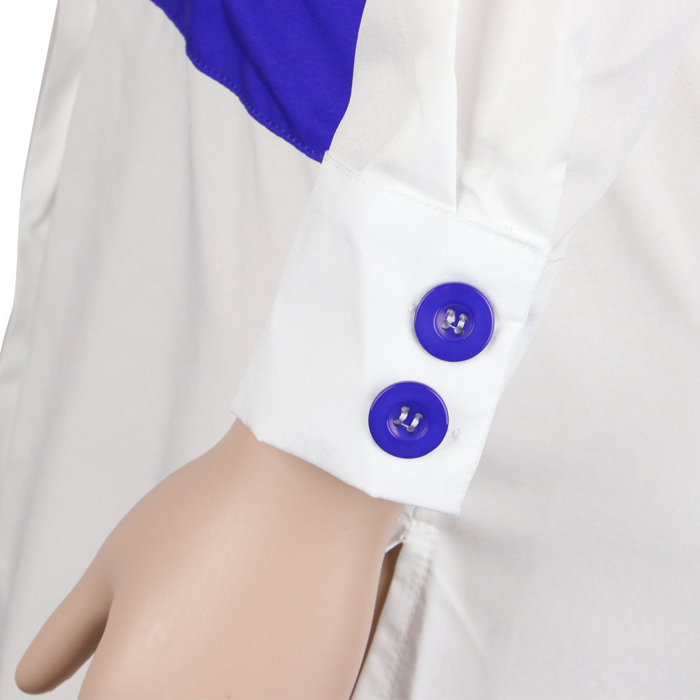 Sexy Color Block Pocket Long Shirtwomen's Clothing 15