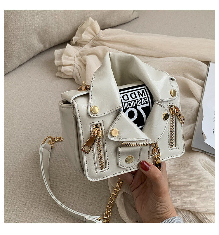 Women Uniform Bag Turndown Collar Jacket Style Bag 32