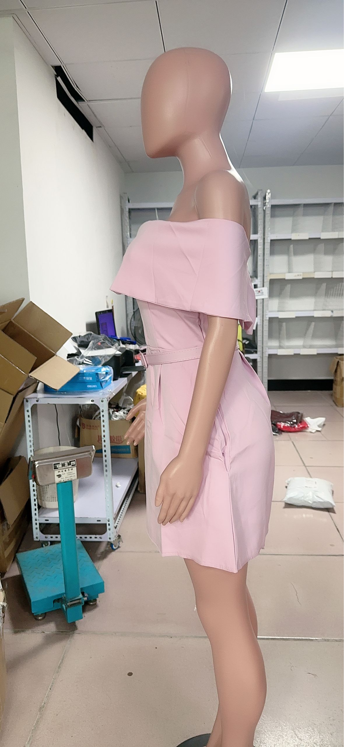 Women Belt Off Shoulder Party Dress 12