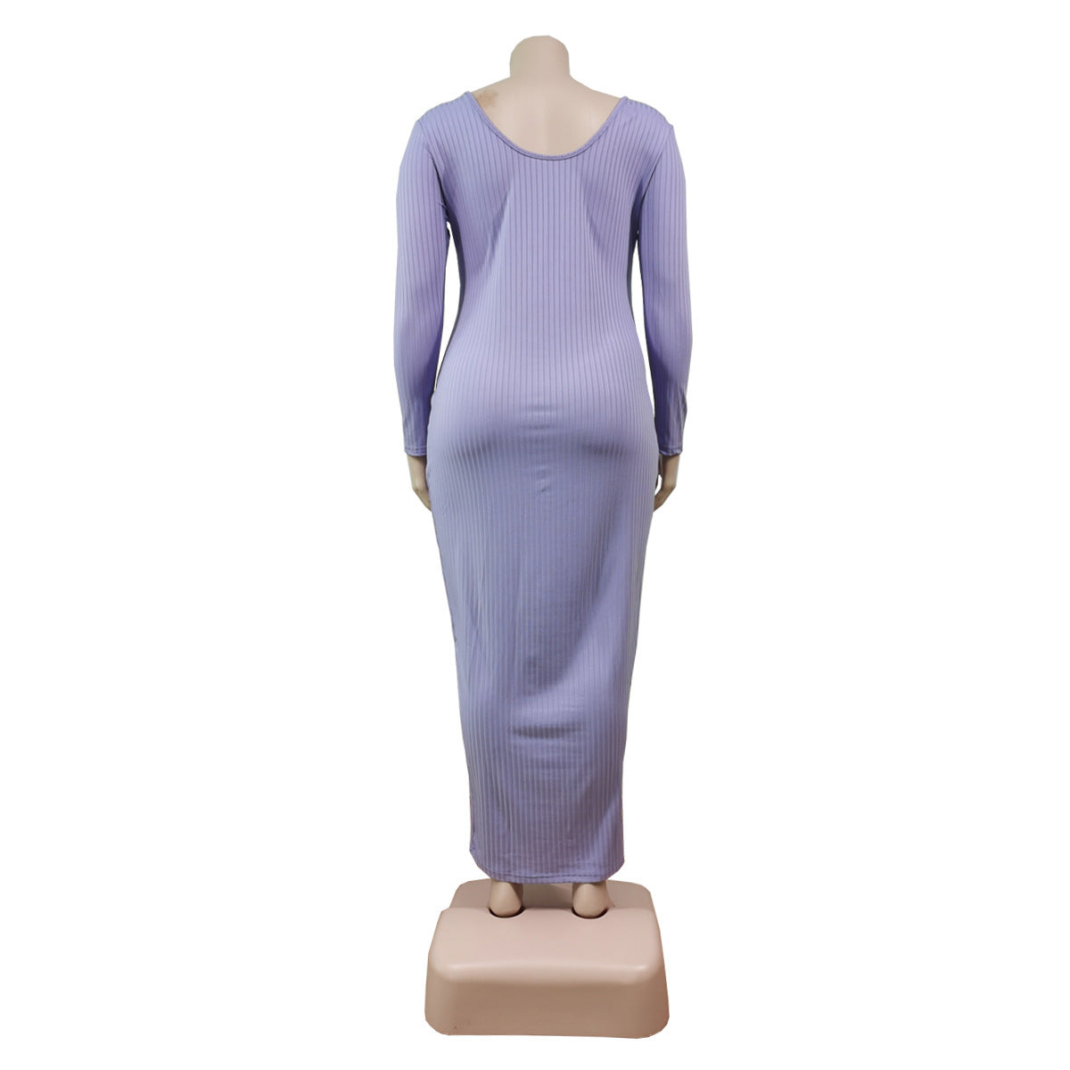 Plus Size Women Sexy Solid V-Neck Dress 32