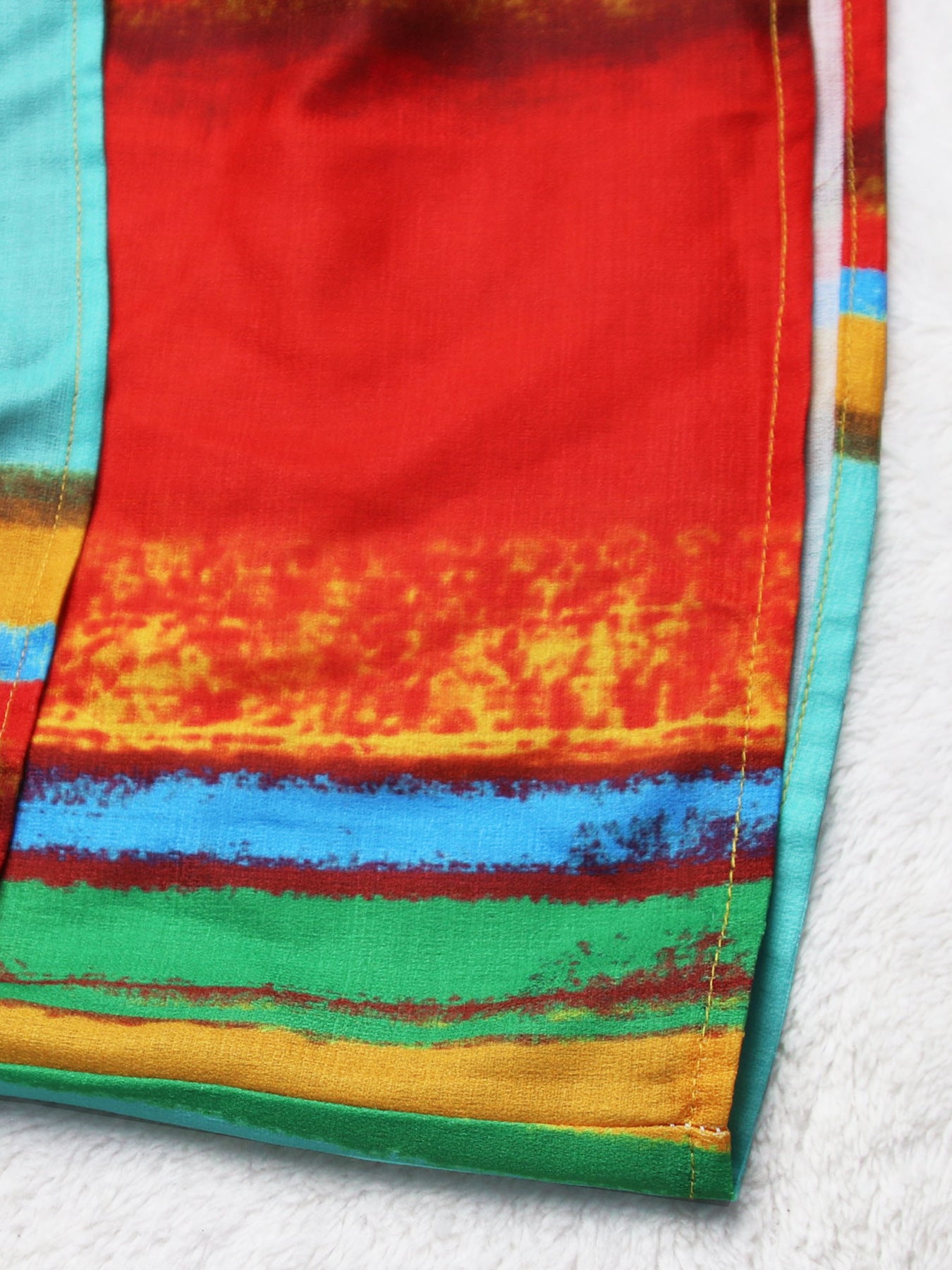 Women Loose Printed Multi-Color Top Short Sleeve Shirt Dress 14