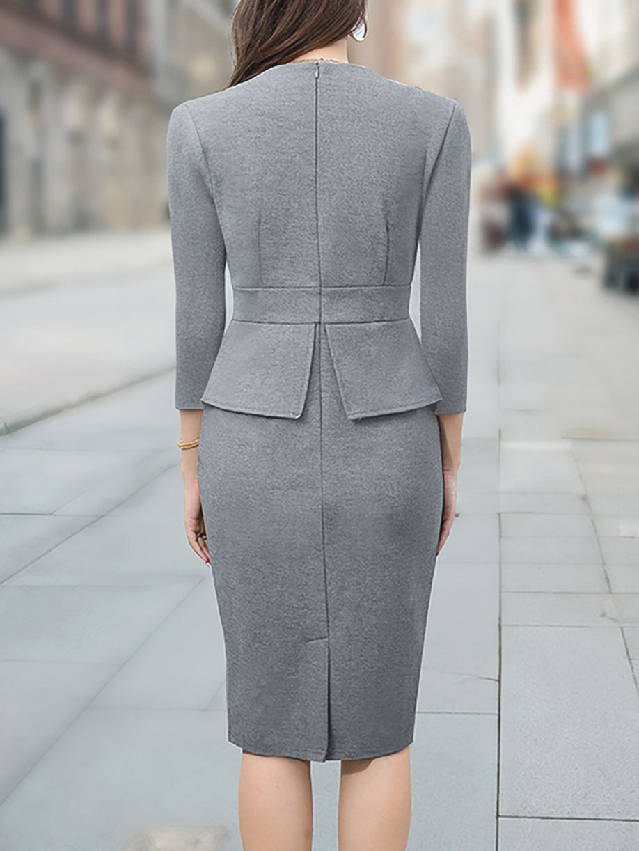 Career Dresses for Formal Occasions for Women in All Seasons  Chic Slim A-Line Fashion Dress 9