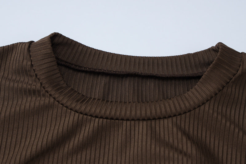 Women's Spring Fashion Round Neck Slimshort Sleeve Long Dress 14