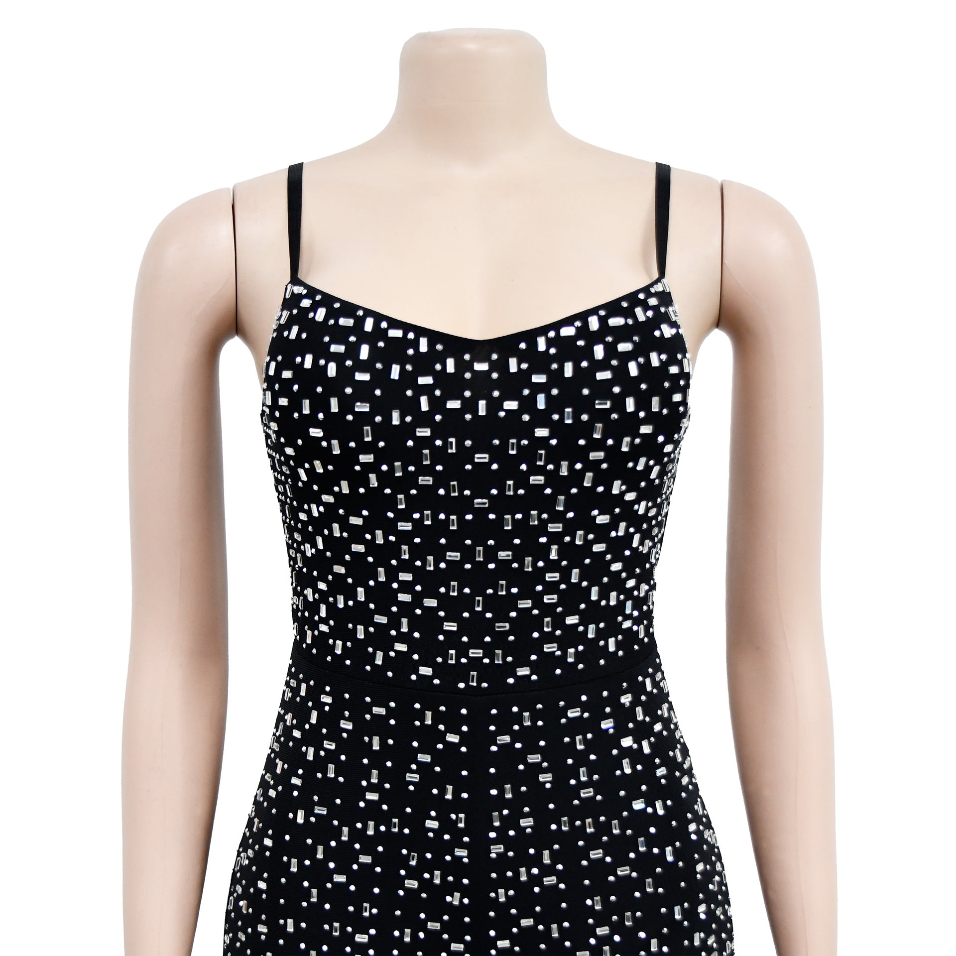 Ladies' Fashion Beaded Mesh Sleeveless Jumpsuit 17