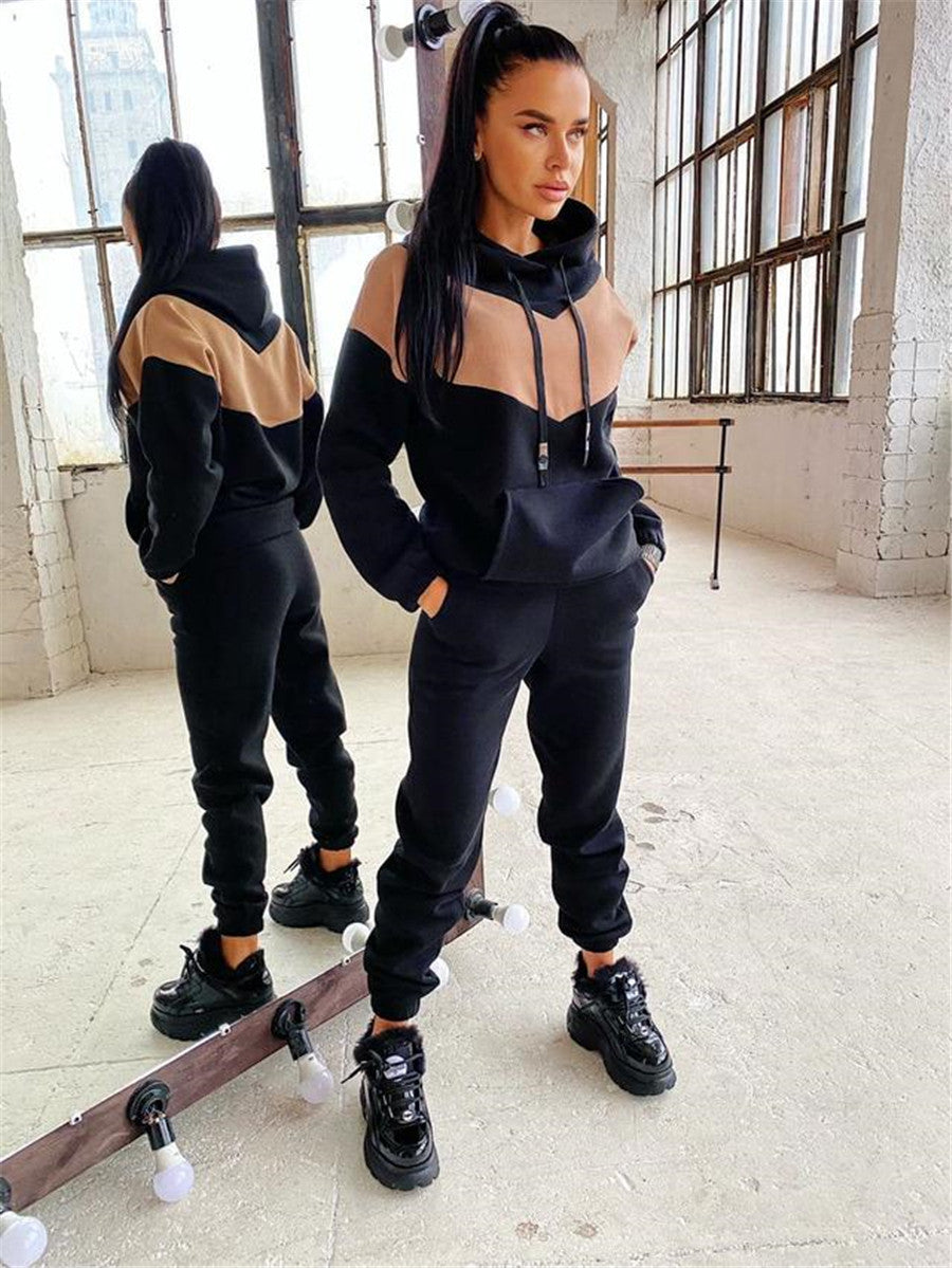 Autumn And Winter Women's Sports Casual Hoodies Set Two Piece Tracksuit 13