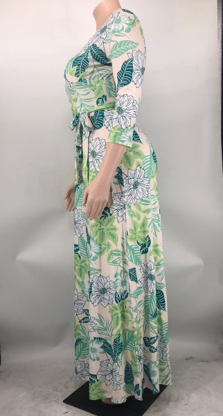 Plus Size Women Casual Print Maxi Dress 15