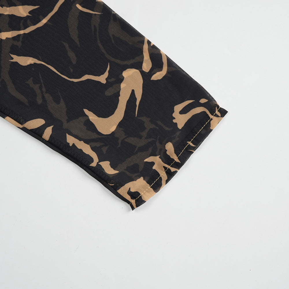 Plus Size African Women Long Sleeve Elegant Print Chiffon Maxi Dress 15