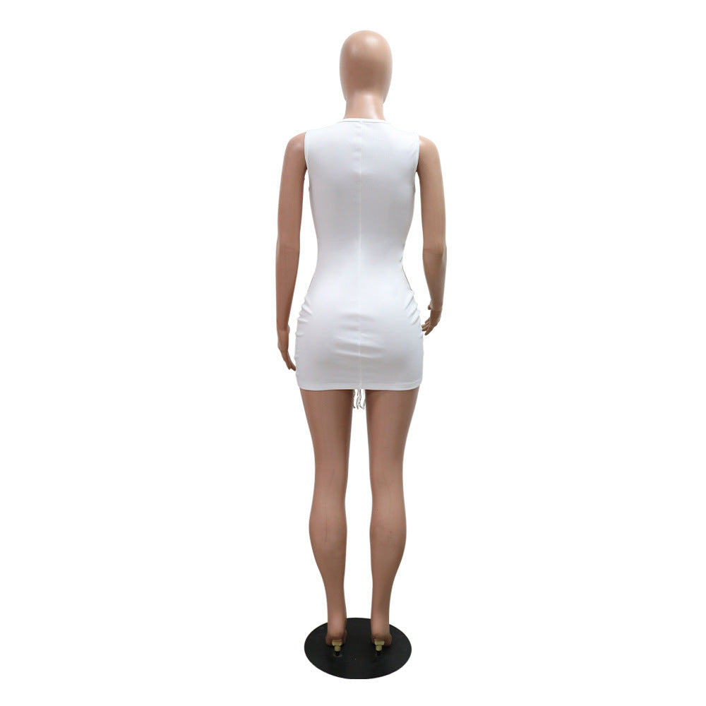 Sequin See-Through tassel sexy slim sleeveless Bodycon club dress 7