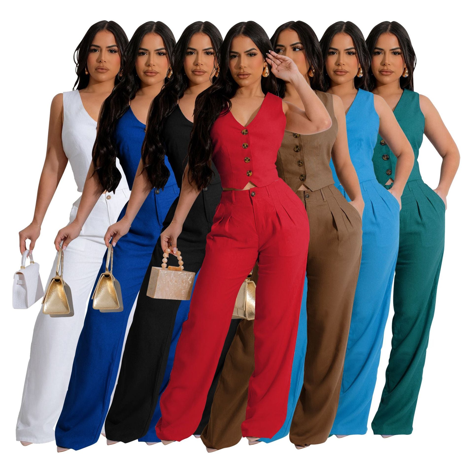 Women vest and vest two piece set 22