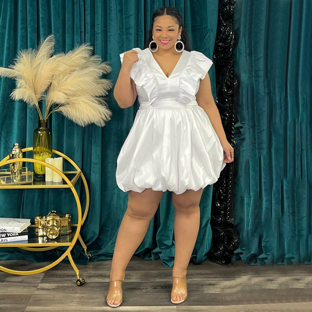 WomenVintage French V Neck Slim Sleeveless Dress 7