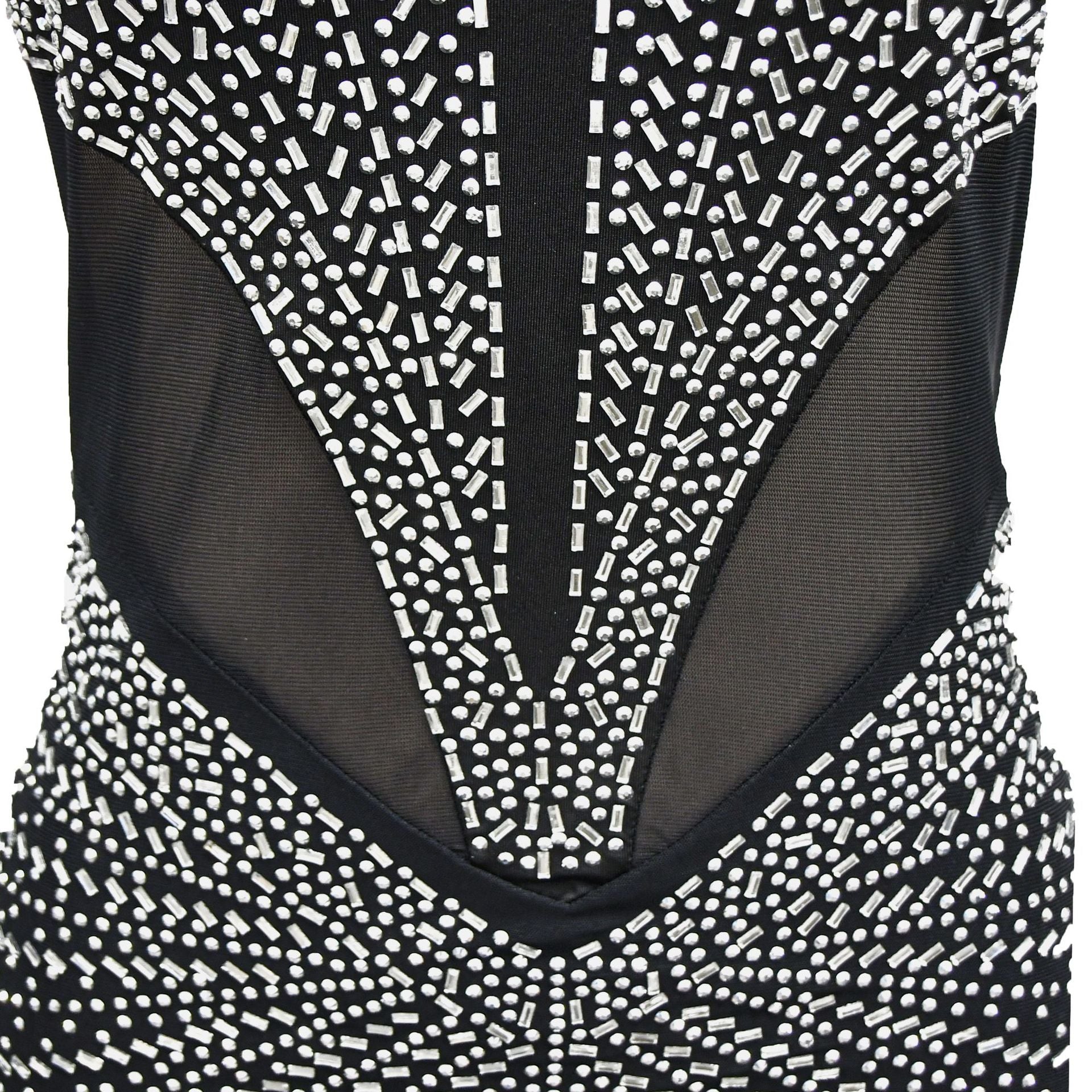 Women's Fashion Solid Color Mesh Beaded Long Sleeve Maxi Dress 24