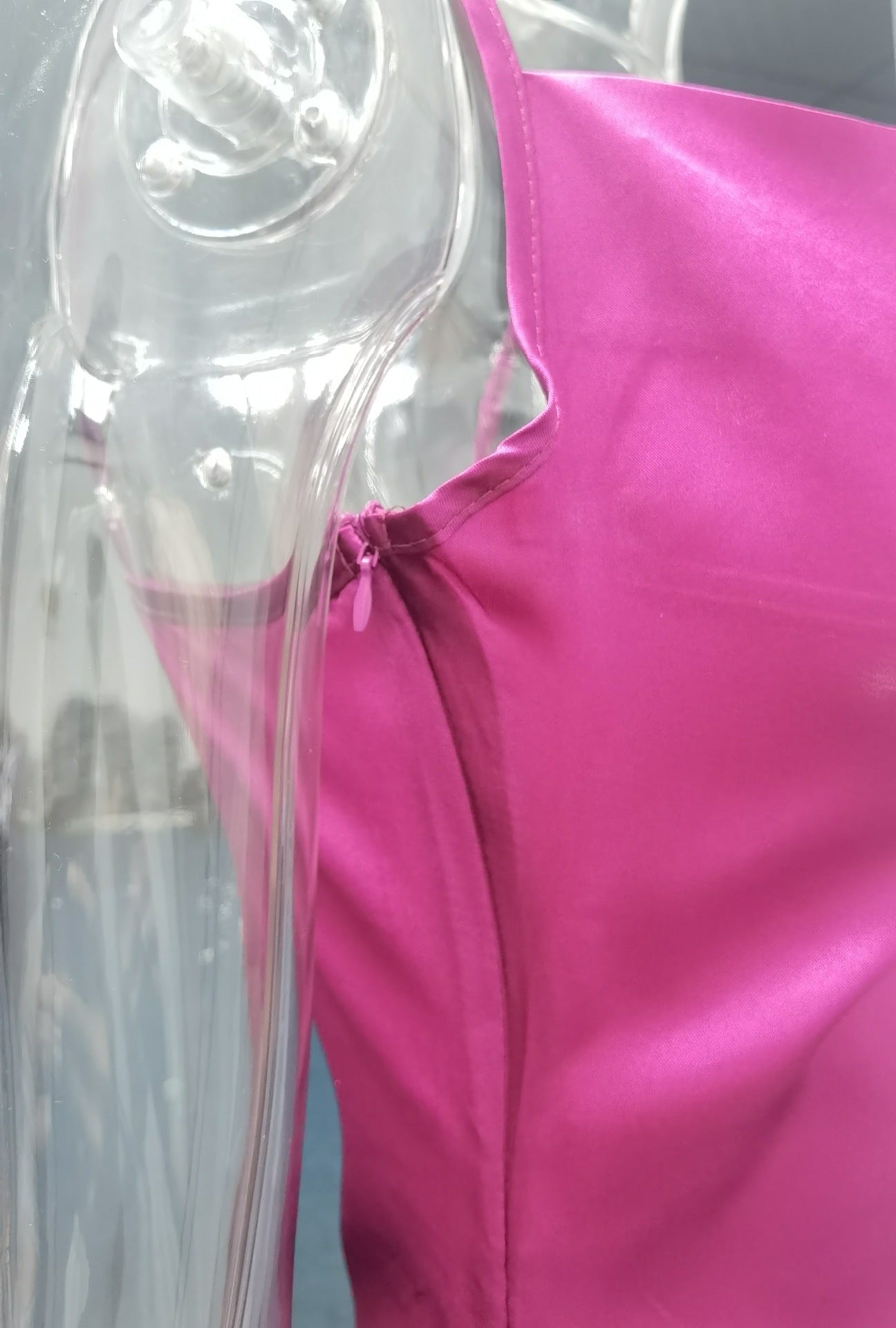 Sexy Low Cut Satin Slit Strap Dress Slim Fit Low Back Maxi Dress 42