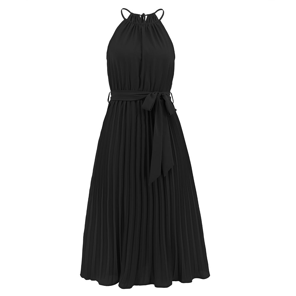 Women Summer Sexy Sleeveless Pleated Skirt 13