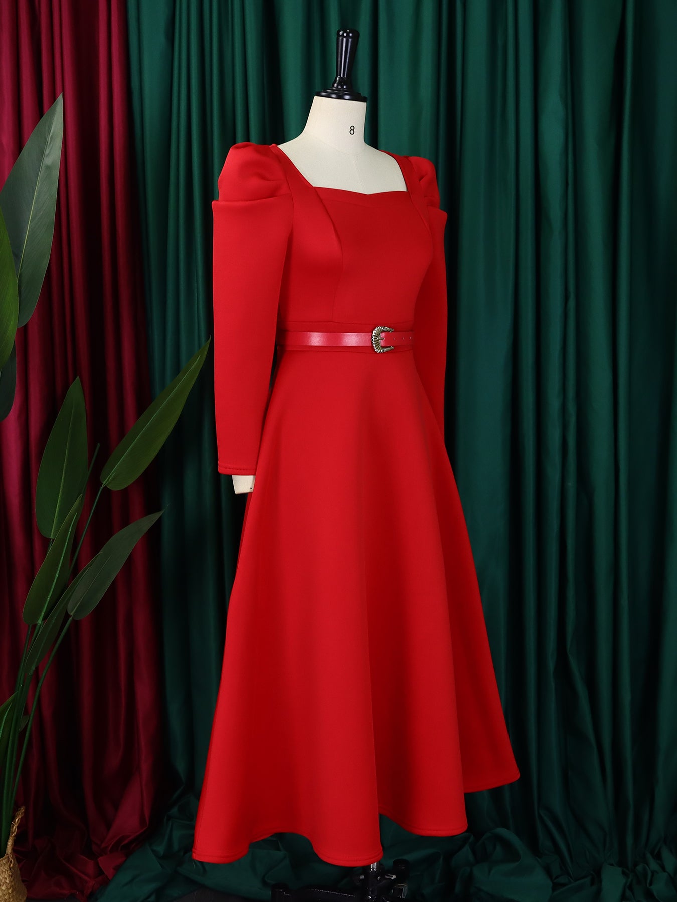 Plus Size Women Winter Puff Sleeve Formal Party Dress 20