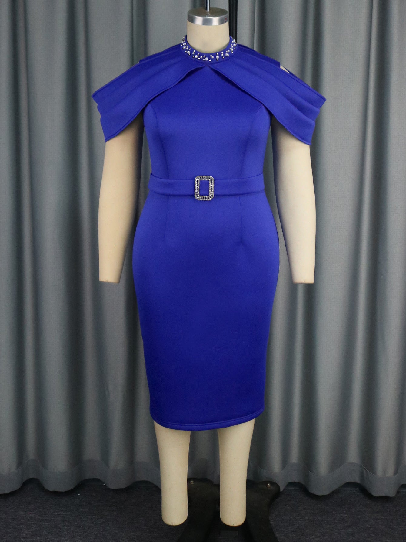 Spring Summer Cutout-Shoulder Half High-Neck Elegant Bodycon Dress 7